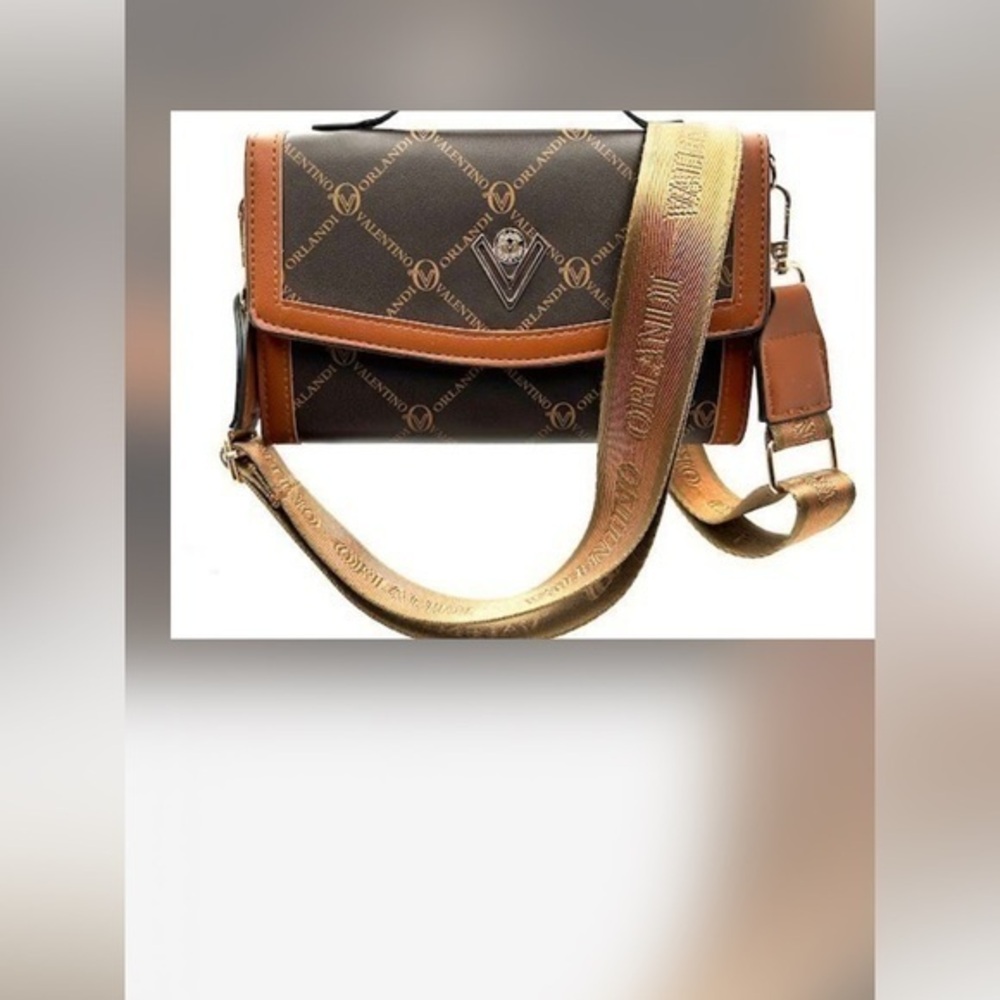 Valentino Orlandi Brown and Tan Crossbody Bag
